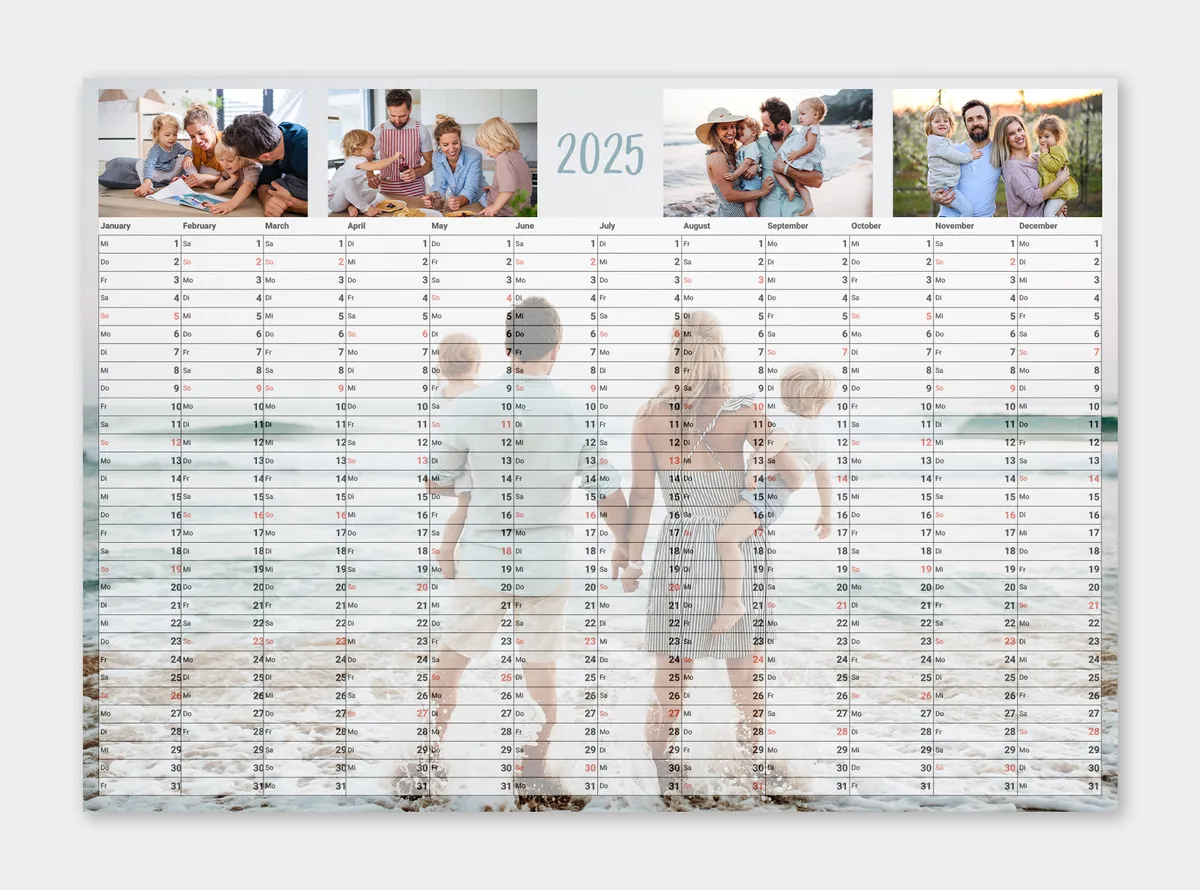 Jahresplaner A3 Kalender mit einem verliebten Paar.