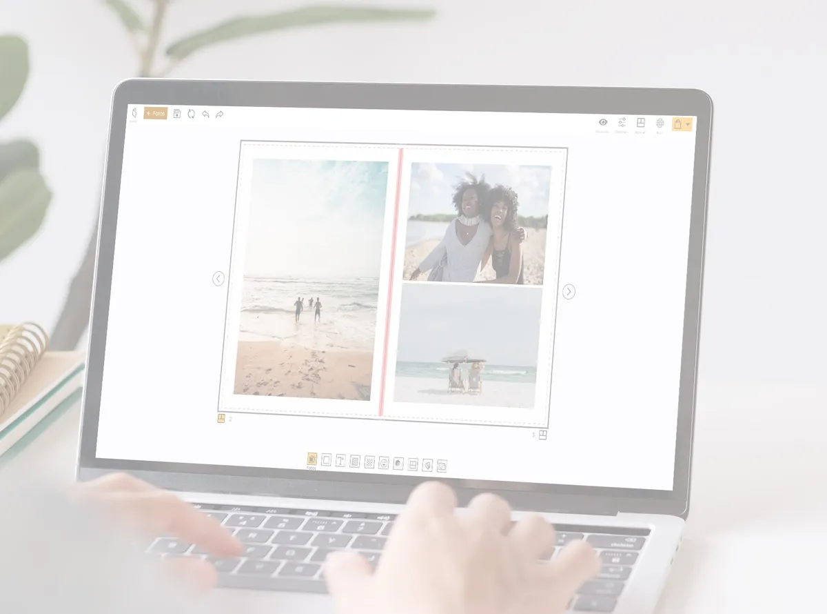 Fotoprodukte schnell und einfach gestalten auf dem Laptop mit dem Online Designer von myphotobook