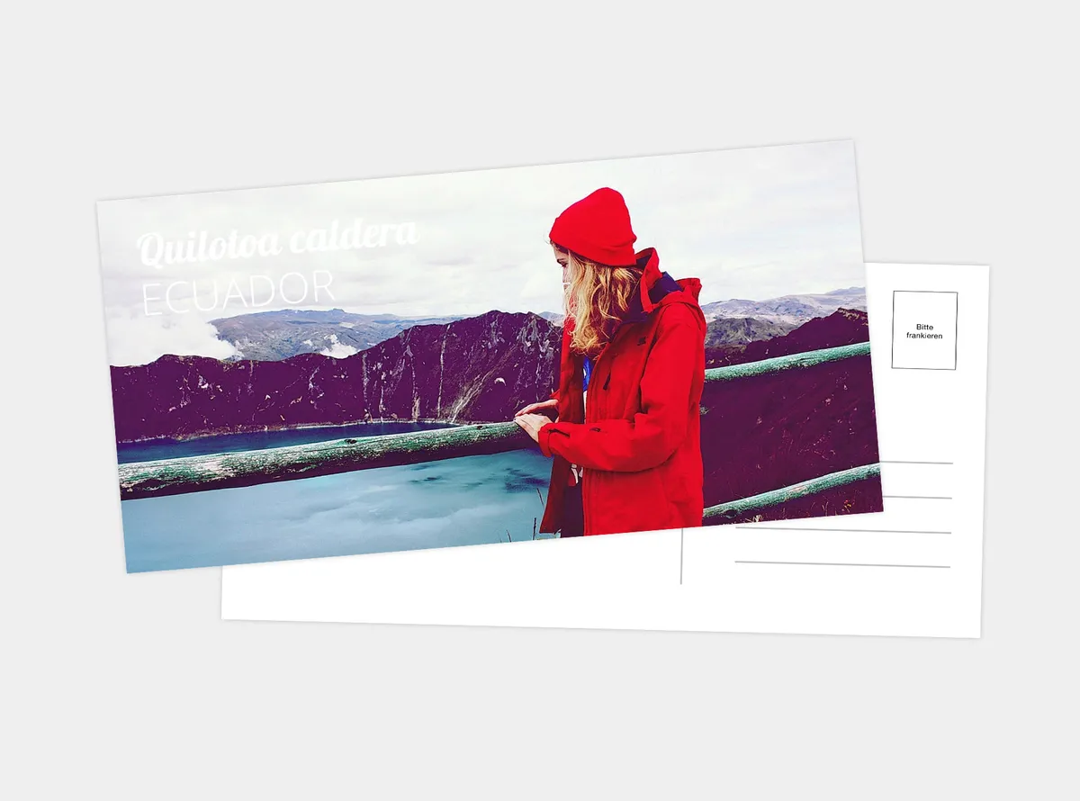 Postkarte lang | Mit Urlaubsfoto aus den Bergen